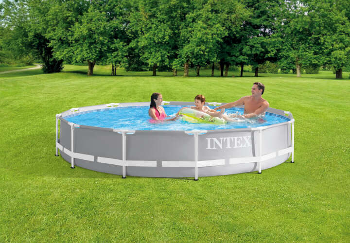 INTEX Prism Frame Pool 366 x76 cm Set mit Krystal-Clear-Kartuschenfilteranlage